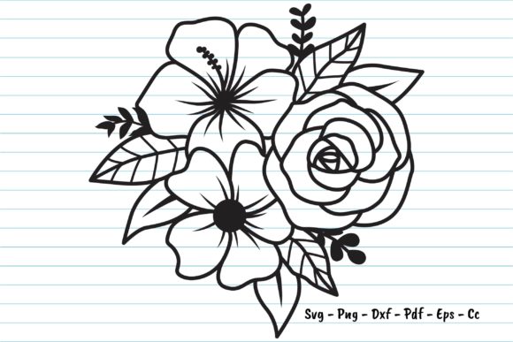 Flower Svg Flowers V.3 Graphics for Print Templates