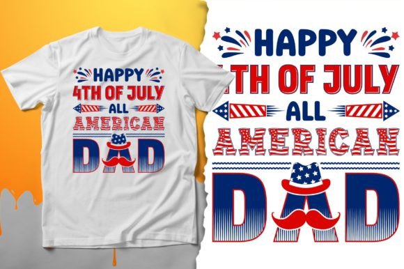 Fourth of July Typograph Design for Graphics and Print Templates