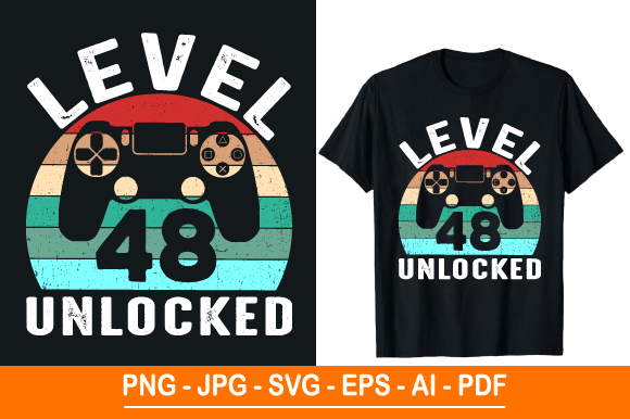 Level 48 Unlocked Graphics for Print Templates
