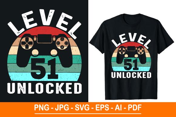 Level 51 Unlocked Graphics for Print Templates