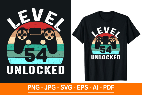 Level 54 Unlocked T-Shirt Design