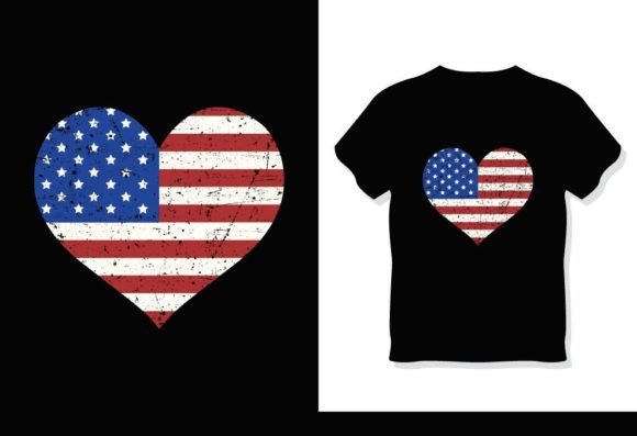 Love 4th July T-Shirt Design Graphics for Local Branding