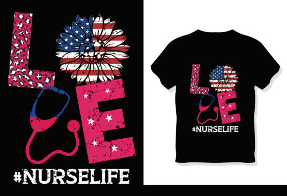 Nurse Life 4th July Tshirt Design Graphics