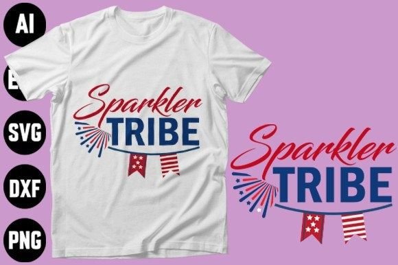 Sparkler Tribe Graphics for 4th of July Print Templates